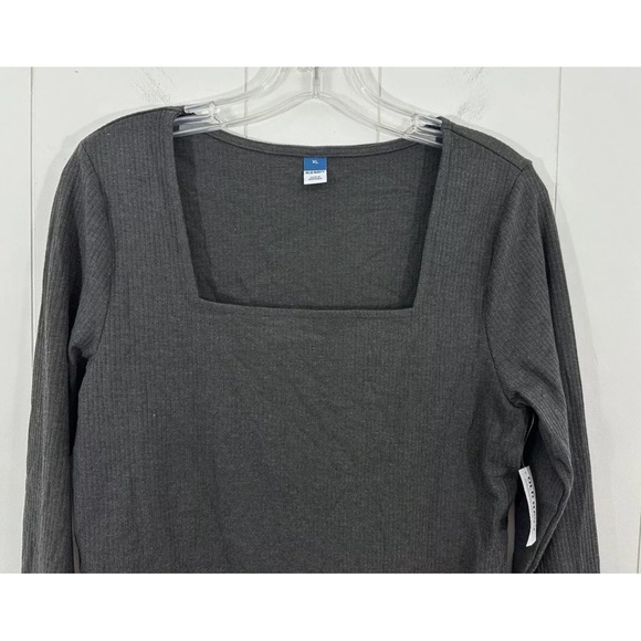 Old Navy Square Neck Long Sleeve Ribbed Bodysuit Size XL - Picture 2 of 4